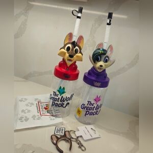 Great Wolf Pack Water Bottles with Character Tops